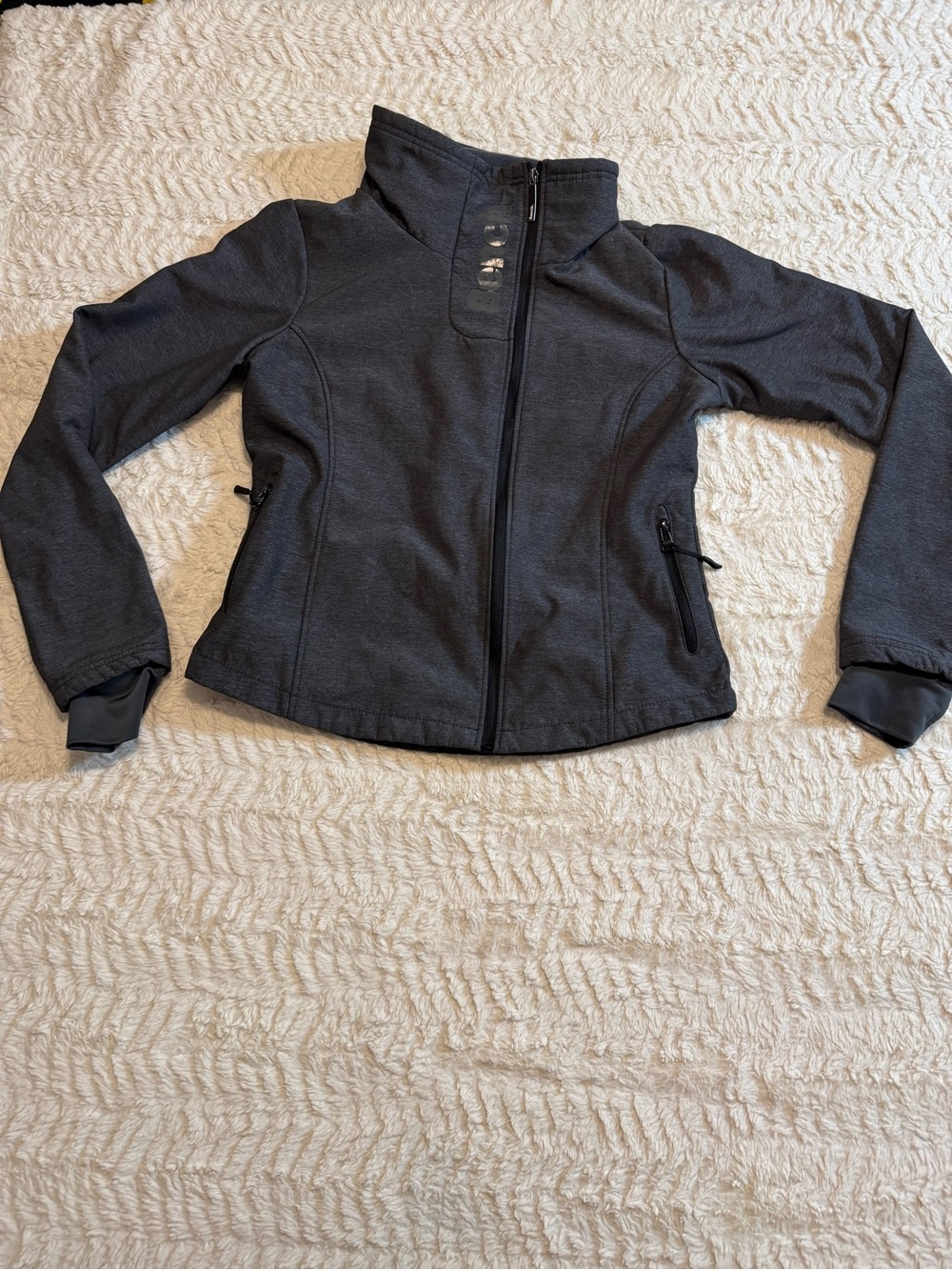 Bench Kids Youth XL Asymmetric Softshell Jacket Charcoal Gray Y2K Gorpcore